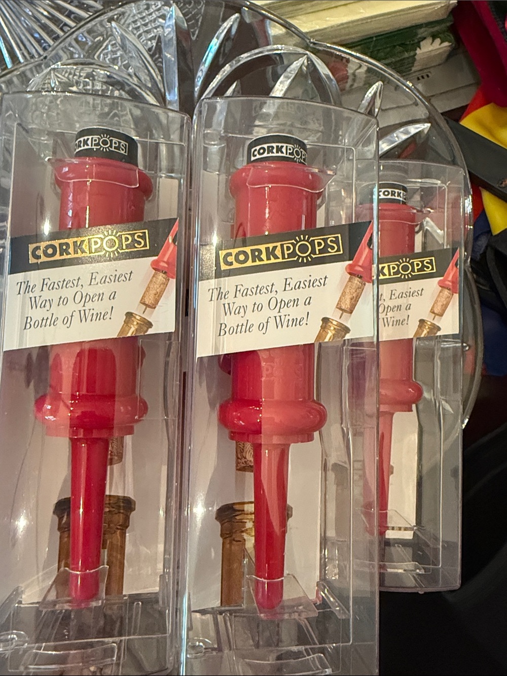 5 Red Wine Bottle Openers– Easy Push Cork Remover